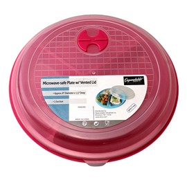 Dependable Industries inc. Essentials 3-Pack Divided Microwave Plates with Vented Lids – 8.75” x 8.75” – Meal Prep & Portion Control, BPA-Free, Stackable Food Storage, Freezer & Dishwasher Safe