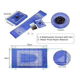 Anlising 1 Pieces Portable Travel Prayer Mat with Compass, Waterproof Polyester Prayer Rug, Muslim Travel Prayer Mat, for Ramadan Gifts (60cm×100cm)