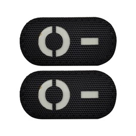 EmWoot 2PCS Blood Type O- Patches Luminous Glow in The Dark Laser Cut Patch Tactical Morale Patch Hook and Loop(2×1 inch Black White)