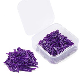 Cuñas de diastema de 100 cajas, cuñas de plástico desechables, cuñas de fijación dental con orificio, comprimir en la entrada y llamarada a grande: 17 mm (morado)