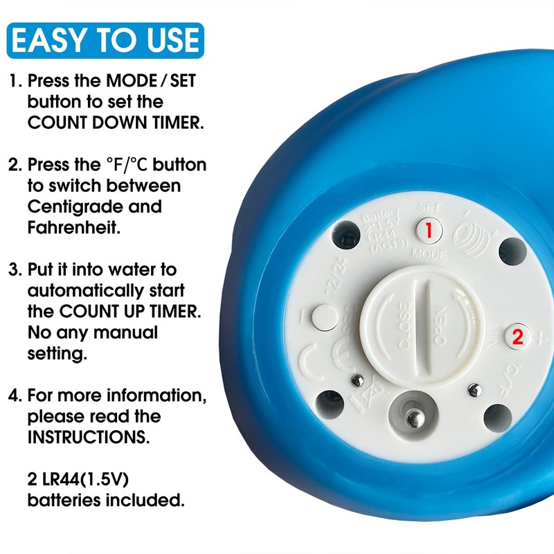 Ice Bath Thermometer & Timer, 100% Waterproof, Floating Water Thermometer