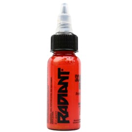 Scarlet Red Radiant Tattoo Ink 1oz Bottle for Color Tattooing and Shading Real Human Skin by Radiant Colors