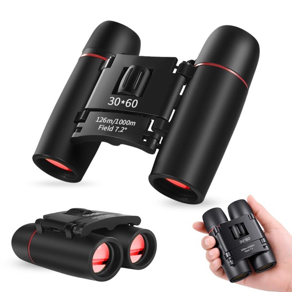 JAZOON 30X60 Compact Binoculars for Adults and Kids，Lightweight Foldable Easy