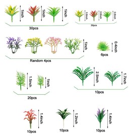 NWFashion 130PCS Model Trees Miniature Plants Fairy Garden Artificial Trees Railroad Scenery(Tree)
