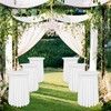 Lumaycens 2 Pack Cocktail Table Covers with Skirt 32x43in White