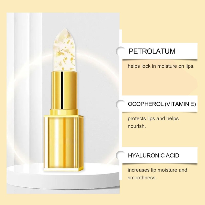 Transferproof Color Changing Lipstick, Gold Crystal Ph Lipstick Color Changing