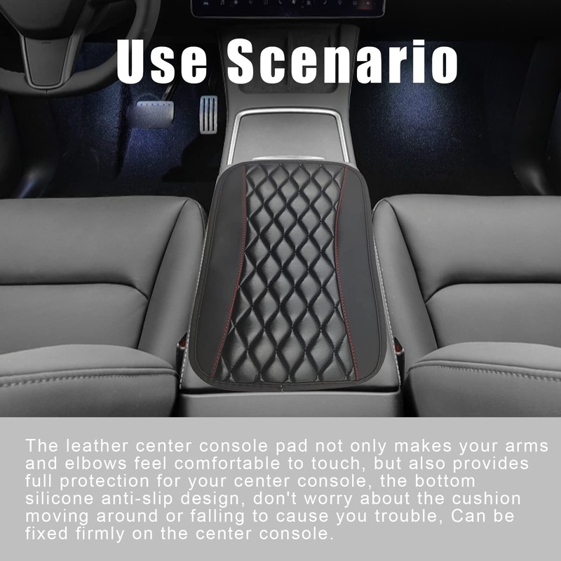 Car Center Console Cover, Universal Leather Waterproof Armrest Seat Box