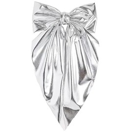 2Pcs Bow Hair Clips Gold Silver Big Hair Bows Silky Satin Hair Ribbon Long Tail French Metal Clips Cute Bowknot Design Hair Accessories Costume Party Hair Styling Decorations for Women Girls