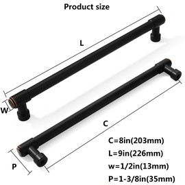 khtumeware 10 Pack Oil Rubbed Bronze Cabinet Pulls 8 Inch(203mm) Hole Centers Kitchen Cabinet Handles Cabinet Hardware Kitchen Handles for Cabinets Cupboard Handles Drawer Pulls