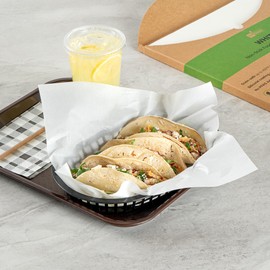 Restaurantware-RW Base 12 x 12 Inch Deli Papers, 200 Greaseproof Sandwich Wrapping Papers - No Added PFAS, Pre-Cut Style, White Paper Food Basket Liners, Microwavable, Freezable
