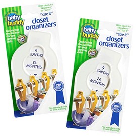 Baby Buddy Size-It Closet Organizers - Baby Clothes Closet Dividers – Nursery Clothing Organization for Babies and Kids up to Size 8, White, 10 Count