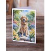 Caroline's Treasures Golden Retriever Spring Path Greeting Cards Pack of