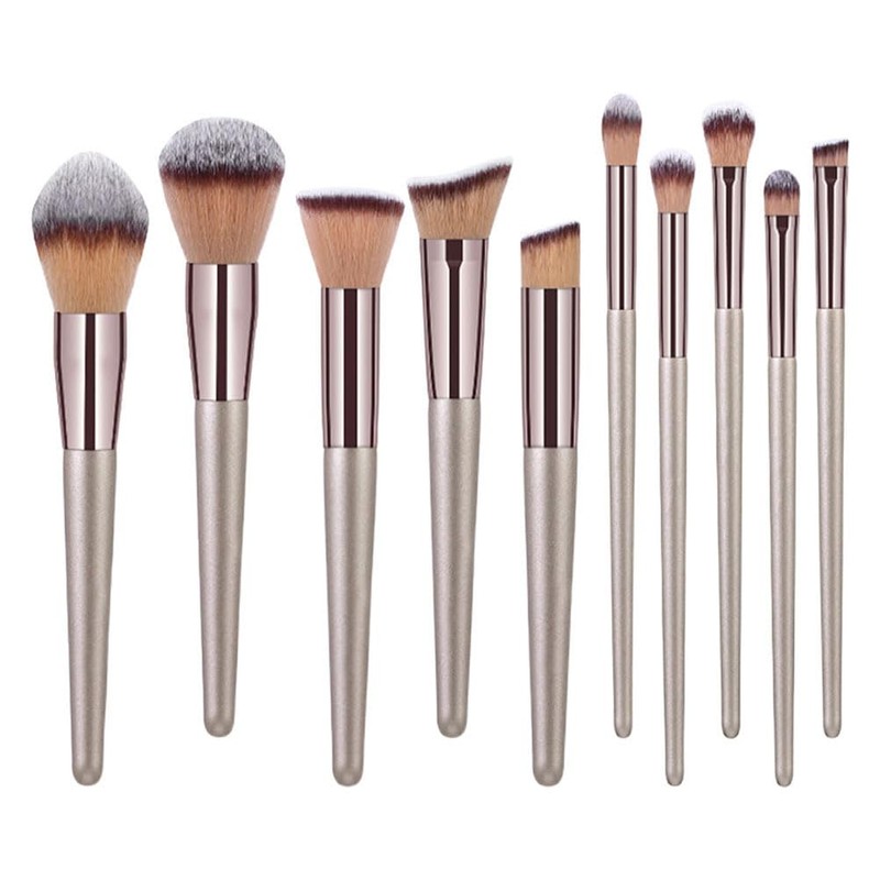 Healeved Kit De Brochas De Maquillaje 10 Piezas Cepillo Cosmético