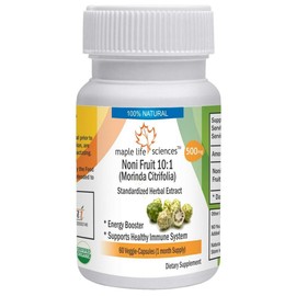 Noni 10:1 Extract - 60 Vegan Capsules (Morinda Citrifolia) - 500mg