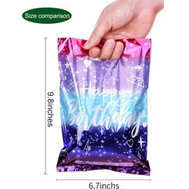 PintreeLand Medium(6.7 * 9.8inch) Happy Birthday Party Favor Bags 40 PCS Plastic Goodies Loot Bags Bulk for Kids Baby Girls & Boys Birthday Return Gift (A Style 40 Packs) | PintreeLand