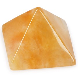 Artistone 1.6 Inch Citrine Crystal Orgone Pyramid Chakra Stones Carved Gemstone Positive Energy Generator Reiki Healing Crystals Metaphysical Stone Meditation Home Decor