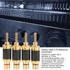 4Pcs Banana Plug Brass Gold Plated Black Carbon Fiber Shell
