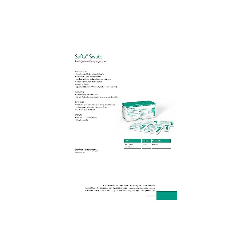 B Braun Alcohol Pads, Pack of 1 (1 x 100