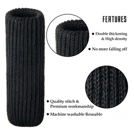 Sprytenzi Chair Leg Protectors for Hardwood Floors, High Elastic Knitted Non Slip No Scratch Noise Furniture Socks, Suitable for Most Round or Square Furniture Feet 16Pcs, Black