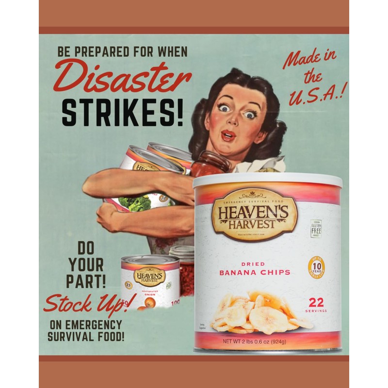 Heaven's Harvest Freeze-Dried Emergency Survival #10 Can (Banana Chips)