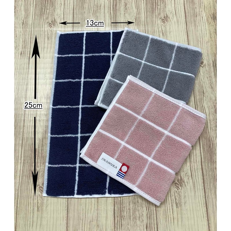 IMAMuRA Imabari Towel Half Handkerchief, 2-piece Set, Navy, Approximately 5.1