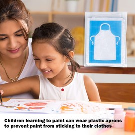 TUKNN Children's Apron, Plastic Apron for Kids, Painting Apron, Kids Apron for Painting, Children's Baking Aprons, Child Kitchen Aprons, Plastic Apron for Kitchen, Cooking, Painting, Baking, Pack of