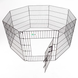 48" H x 24" 8 Panel GoGo Gold Zinc Exercise Pen w/Door