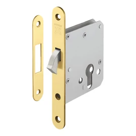 Gedotec Mortice Lock Stainless Steel Sliding Door Lock Sliding Door Lock for Insertion - H5500 | Startec | Hook Lock with Compass Bolt | Polished Brass | 1 Set - Deadbolt Lock for Room Doors