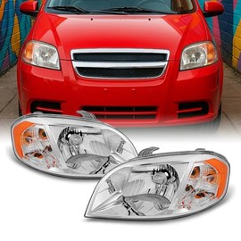 AKKON - For 2007 2008 2009 2010 2011 Chevy Aveo 4 Door Sedan LH Left & RH Right Both Side Headlights Pair Set