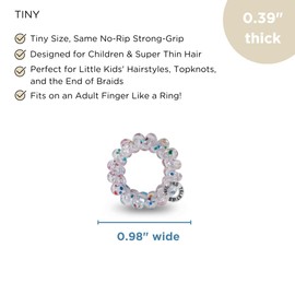 TELETIES - Tiny Spiral Hair Coils - Ponytail Holder Hair Ties for Women - Phone Cord Hair Ties - Strong Grip, No Rip, Water Resistant, No Crease Hair Tie Coils - Tiny 5 Pack - Party People