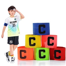 ziyue Captain Mark Armband, Set of 6, Soccer Armband, Durable, Elastic, Velcro Included, For Various Competitions