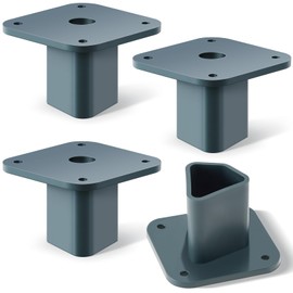 Nuanchu 4 Pcs T Post Mounting Plate Compatible with Most Standard Fence Post Pole Mount Flange 3 x 3 x 2.25 Inches Plastic Mounting Plate for Bird Houses Bird Feeder Mailboxes Station Pole and More