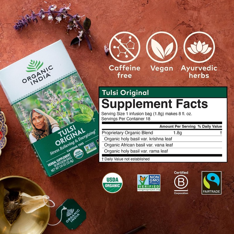 ORGANIC INDIA Tulsi Original Herbal Tea - Holy Basil and