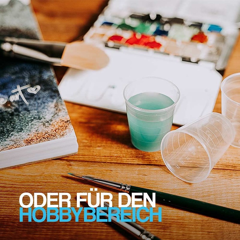 Tuuters 75 Medikamentenbecher, 30ml – bruchsicher, Schnapsbecher, Medizinbecher (Blau +