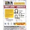 BA 1.25", 18 Ton WLL, Twist Lock, High Capacity Shackle