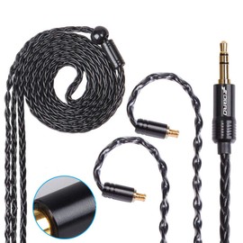 FDBRO 8 Core Earphone Upgrade Cable, Aluminum Alloy CD Texture Plug, Premium Replacement Cable, Removable, Earphones, For Geek, Improved Sound Quality, Oxygen-Free Copper (OFC) Silver Plated Earphone