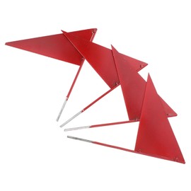 Sosoport 4 Pack Solid Iron Stick Triangle Flags Shot Put School Sports Easy Insert Durable for Outdoor Games