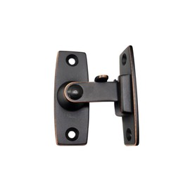 QCAA 2.5" Heavy Forged Solid Brass Door Latch, 90 Degree Right Angle Door Latch Buckle for Doors & Windows, Aged Classic Bronze, 1 Pack, Made in Taiwan