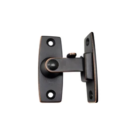 QCAA 2.5" Heavy Forged Solid Brass Door Latch, 90 Degree Right Angle Door Latch Buckle for Doors & Windows, Aged Classic Bronze, 1 Pack, Made in Taiwan