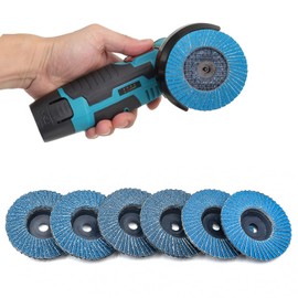 Flap Discs Set of 6 Sanding Discs 75 x 10 mm Grit 60/80/120 Suitable for Cordless Angle Grinder Slat Discs Steel Fan Sanding Disc for Angle Grinder Polishing Machine - 6 Pieces