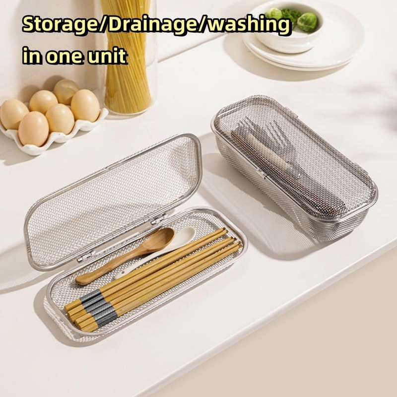 WHDQPX Dishwasher Basket, Stainless Steel Dishwasher Silverware Basket, Replacement Utensil