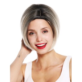 WIG ME UP - 1940-27T60R women's quality wig short sleek bob parting ombre dark hairline blonde highlights