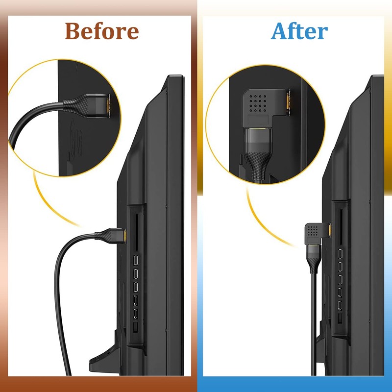 Warmstor 6 Pack HDMI 2.0 Male to Female Angled Adapter