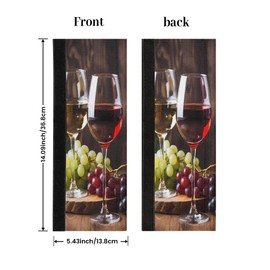 DXTKWL Red Wine Glass Grapes Refrigerator Door Handle Covers Set of 2 Kitchen Appliance Handle Covers Protector for Fridge Microwave Stove Oven Dishwasher