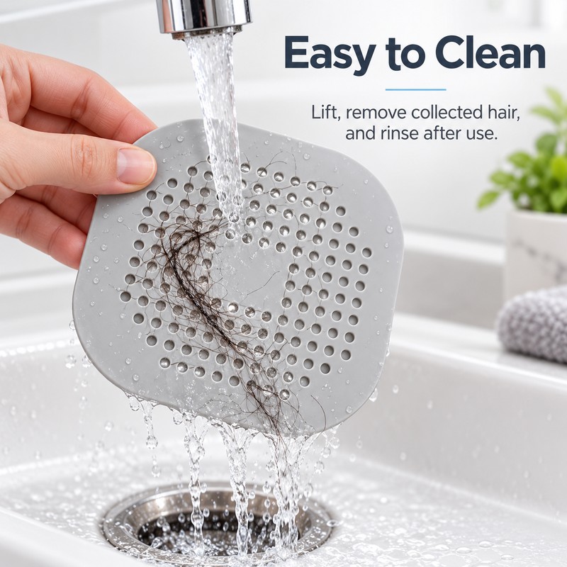 Silicone Drain Hair Catcher for Sink & Shower – Flexible
