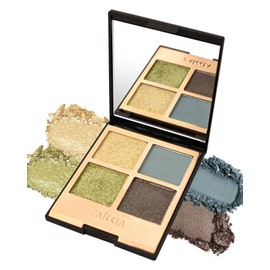 Eyeshadow Palette,4 Color Gothic Lidschatten,Gold Green Blue Glitter Color Pigmented Natural Neutral Nude Palette Mit Spiegel, Samtige Textur,Langanhaltendes Travel Size,Make-Up Perfekt für Frauen -05