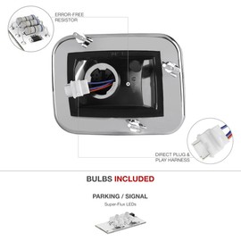 KEEKPO - For 2003-2009 Hummer H2 SUV SUT USA Make LED Amber Corner Signal Lights Lamps Pair Set Replacement Left+Right