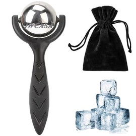 JWCASA Ice Face Roller for Eyes, Wrinkles & Skin Care Cold Massage Roller Ball Facial Ice Globes Cryo Balls Massager for Neck, Leg, Feet, Back Black