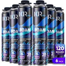 Spray Foam Insulation Can (6 x 23.1 oz. / 655 g) Expanding Foam Sealant, Spray Insulation, Closed Cell Spray Foam Insulation, Gap Filler Foam, High Density Spray Foam, Walls Ceiling Windows Doors