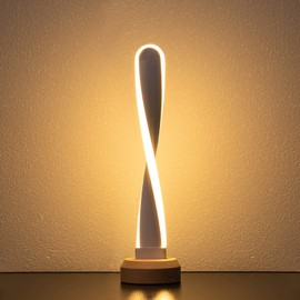 AIEHOUSE Modern Desk Light RGB Wood Table/Bedside Lamp 7 Colour-Changing Natural Beech Night Light for Living Room Bedroom Game Room Creative Home Decor